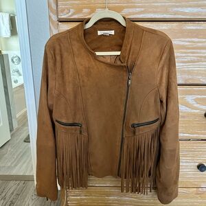 Love Riche Brown Suede Fringe Jacket